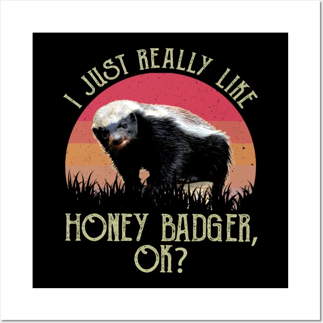 I Just Really Like Honey Badger, OK? Daring Deeds Rendered on Graphic Tee Wall Art by HOuseColorFULL